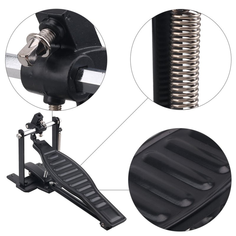 A-xctoe Drums Pedal Black Aluminum Alloy Children Rack Drums Pedal Set with Drum Beater Stick & Drum Key - Image 5
